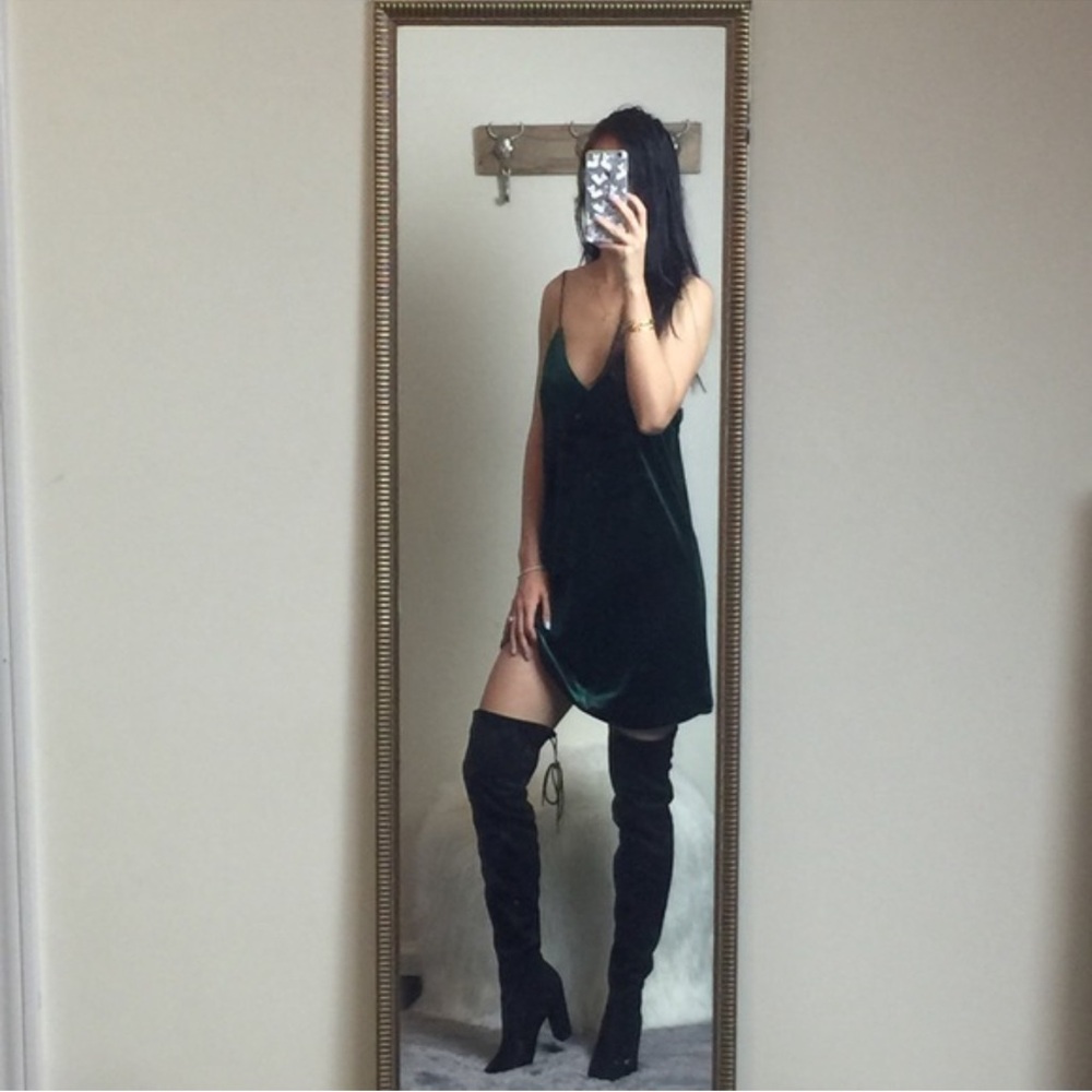 Cotton Candy LA Forrest Green Grinch Velvet Tank Dress - Picture 2 of 5